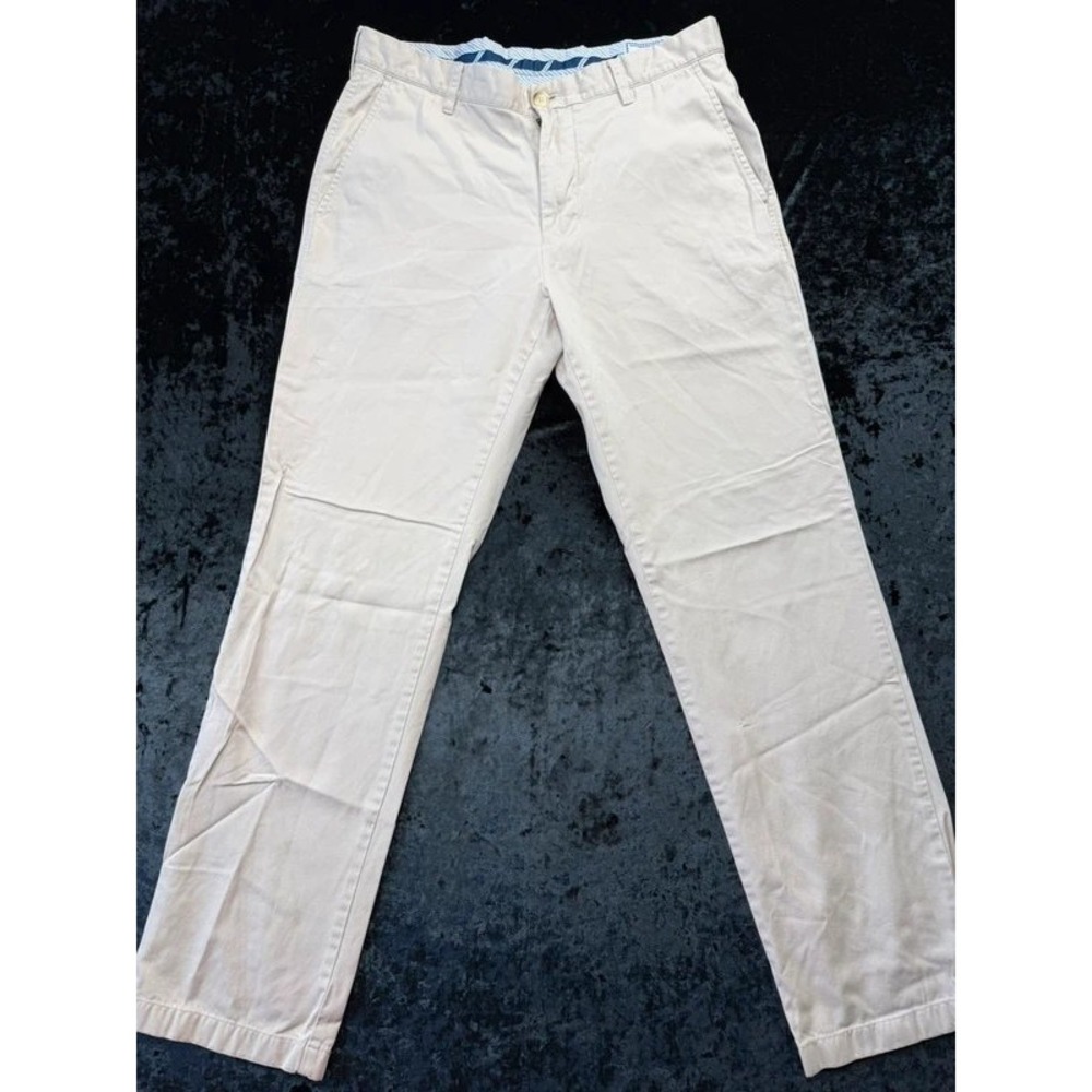 Southern Tide The Skipjack Chino Pants Mens 34x32 Stone Khaki Pima Cotton Modal